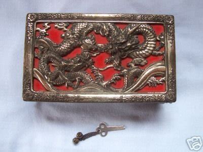 metal japanese box with dragons and honeycomb bottom worth|Detailed Silver Tone Carved Trinket Box~Oriental Theme With .